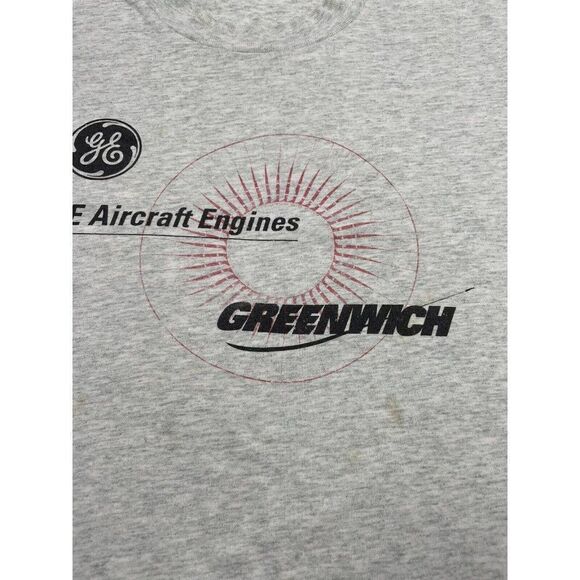 VINTAGE GE Aircraft Engines Greenwich T-shirt Men XL 90s Single Stitch - Picture 2 of 11